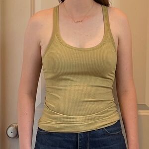 Lululemon Ribbed Green Tank Top